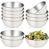 Acellegic 12 Pcs 0.74qt Stainless Steel Mixing Bowls Nesting Metal Prep Salad Bowls with Scale Reusable Baking Cooking Food Soup Storage Organizers for Kitchen Refrigerator