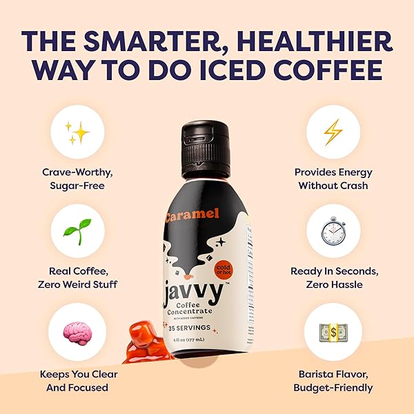 COFFEE CONCENTRATE – COLD BREW COFFEE, PERFECT FOR HOT OR ICED INSTANT COFFEES, HOT DRINKS, COLD BREW CONCENTRATE, 35 SERVINGS – CARAMEL