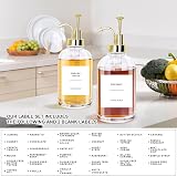Sunal 2x 16.9oz Glass Coffee Syrup Dispenser Set Gold Pump 36 Labels view 4