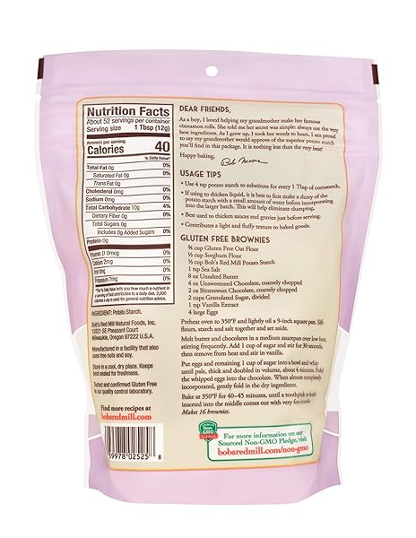 BOB’S RED MILL POTATO STARCH, 22OZ (PACK OF 4) – NON GMO, VEGAN, KOSHER