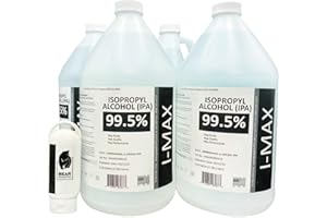 GOTPARTS747 Isopropyl Alcohol 99.5% (4X1 Gallon) High Purity IPA - Made in USA - Includes A Travel Size Bottle