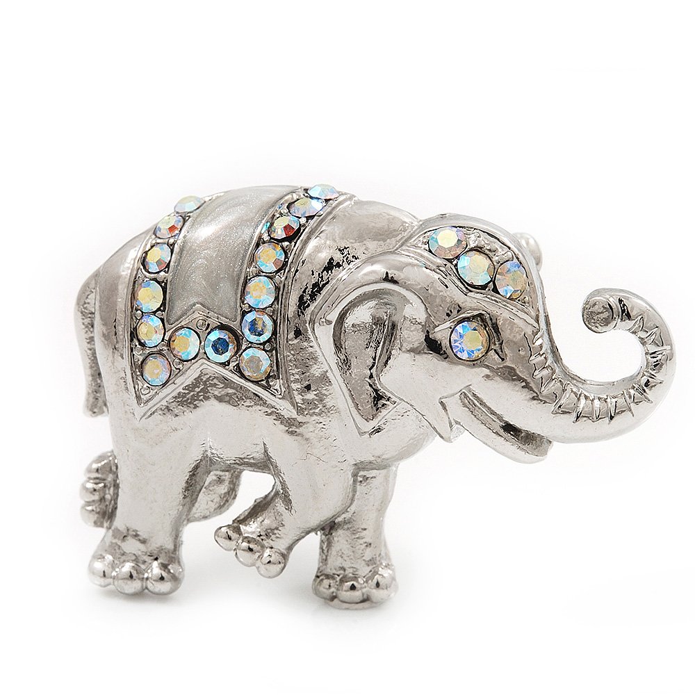 Silver Plated 'Fortunate Elephant' Brooch
