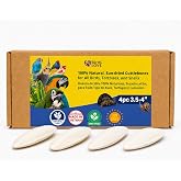Birds LOVE 3.5-4&Prime; Cuttlebone for Birds &ndash; 100% Natural Sun-Dried Calcium &amp; Beak Conditioning Supplement for Parakeets, Budgies, Cockatiels, Finches &amp; Canaries &ndash; 4 Pack with Holder &ndash; Made in Vietnam