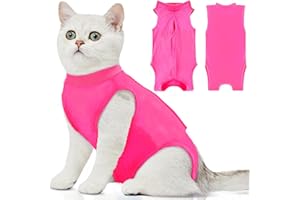 TIAGOBOO cat Recovery Suit Soft Cat Surgery Recovery Suit Female Cat Onesie for Cats After Surgery,Cone E-Collar Alternative Anti-Licking Protective Outfit Pet Surgical Recovery Pajama Suit