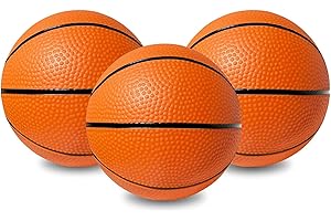 Botabee 5-Inch Mini Basketball Balls Set of 3 - Ideally Sized for Boys, Toddlers - Indoor and Outdoor Pool Basketball for Mini Hoops - Exciting Over The Door Ball Games - Orange and Black