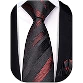 Hi-Tie Boys Ties Self Tie Silk Striped Kids Necktie and Pocket Square Set Paisley Boys Tie for Age 8-11 Wedding