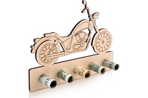 HOMGATY Wooden Money Gift Holder, Motorbike Shape Cash Holder Money Gift Idea, Original Wooden Money Gift Idea Guestbook for Birthday, Anniversary, Congratulations (Motorbike)