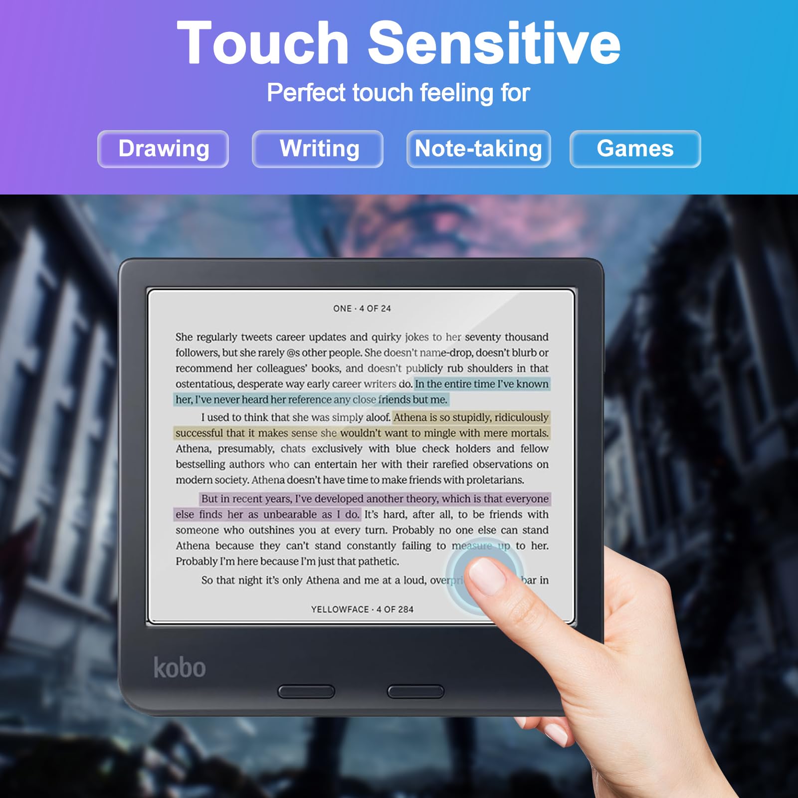 Caweet Screen Protector for Kobo Libra Colour 7 Inches 2024/Kobo Libra 2 E-Reader 7