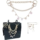 OZYXYZO 4 in 1 Bag Charms Set for Women, Gold Purse Charms With Pearl Beads, Bag Charm for Handbags, Cute Handbag Accessories Purse Keychain, Fashionable Purse Chain Charm