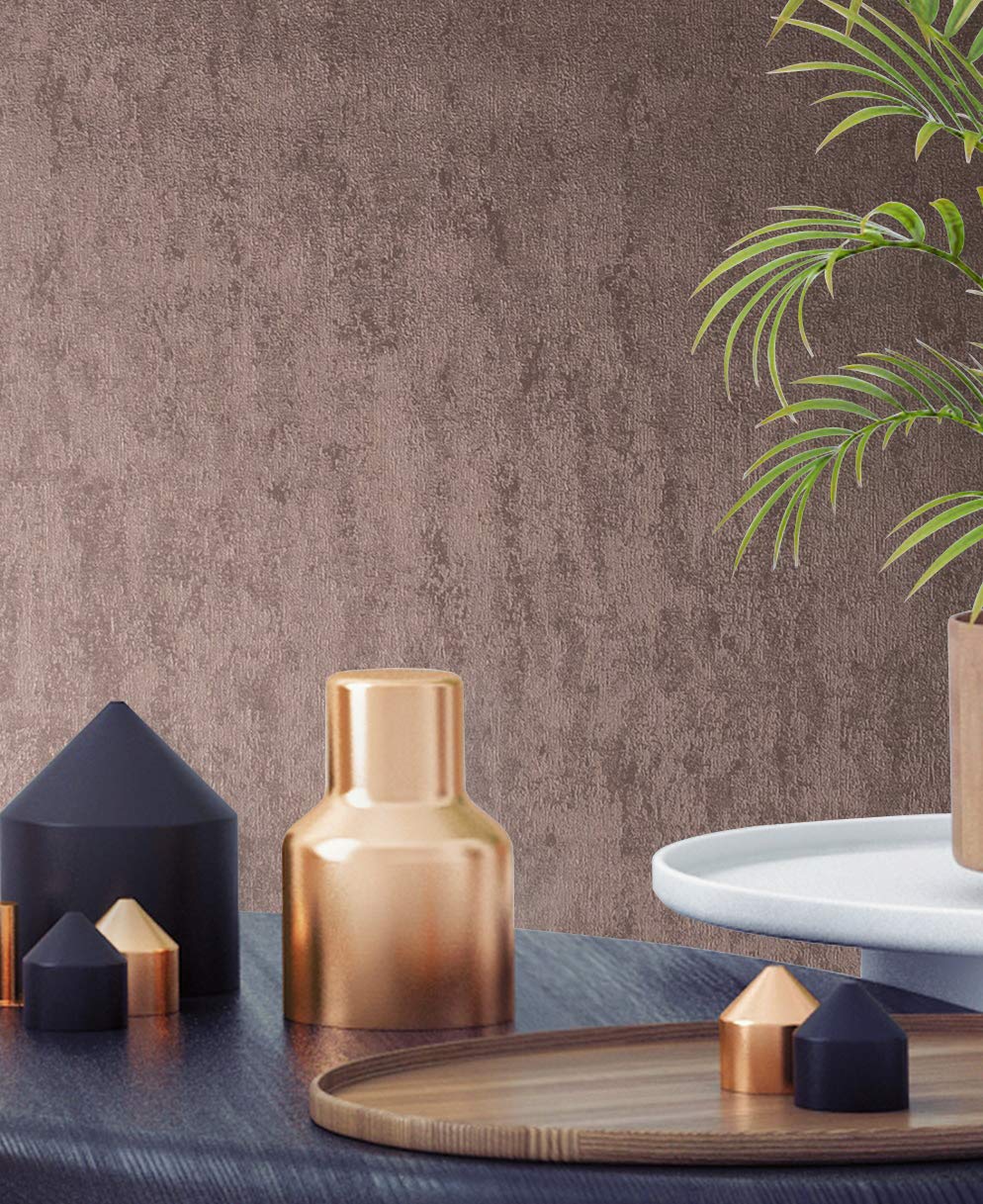 Superfresco Easy Rose Gold Molten Textured Metallic Wallpaper | Paste the Wall | Rose Gold Texture | Eco-Friendly