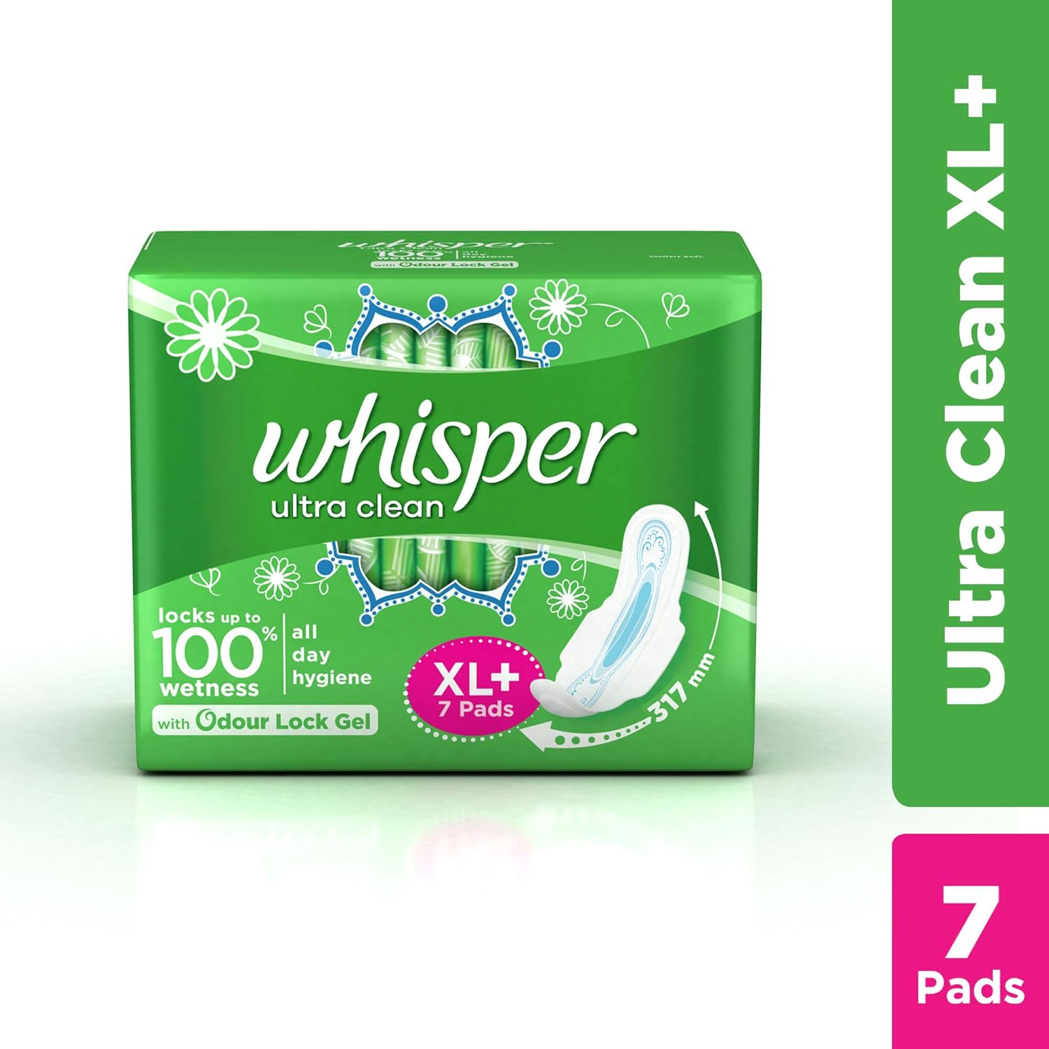 Whisper Ultra Sanitary Pads with Wings - 7 Pieces (XL Plus)