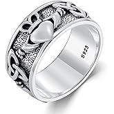 Seiyang Claddagh Ring 925 Sterling Silver Celtic Ring Jewelry Irish Band Gift for Men Women (with Gift Box)