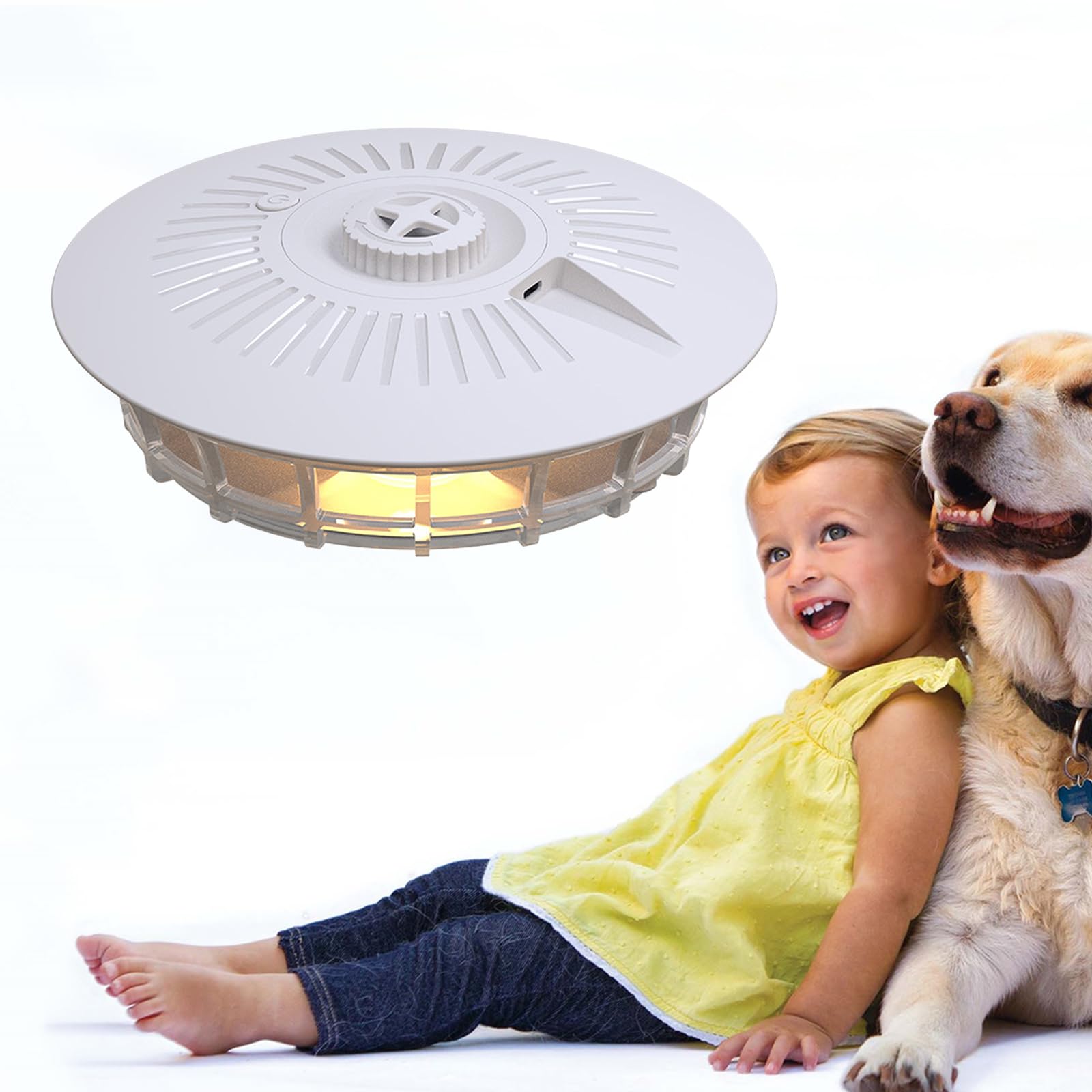 YUNYODA Flea Trap, Electric Dome Flea Trap with 4 Light Modes, Odorless, Non-Toxic, Safe for Indoor and Outdoor Use Natural Insect Traps Fleas Catcher Natural Light