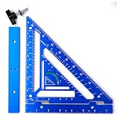 WOXMA 8.3" Ratter Square Tool with Jig Block - Flatwork and Repetitive Markings Specialty for Precise Carpentry Work,Sherwap Ratter Square Tool (Blue)