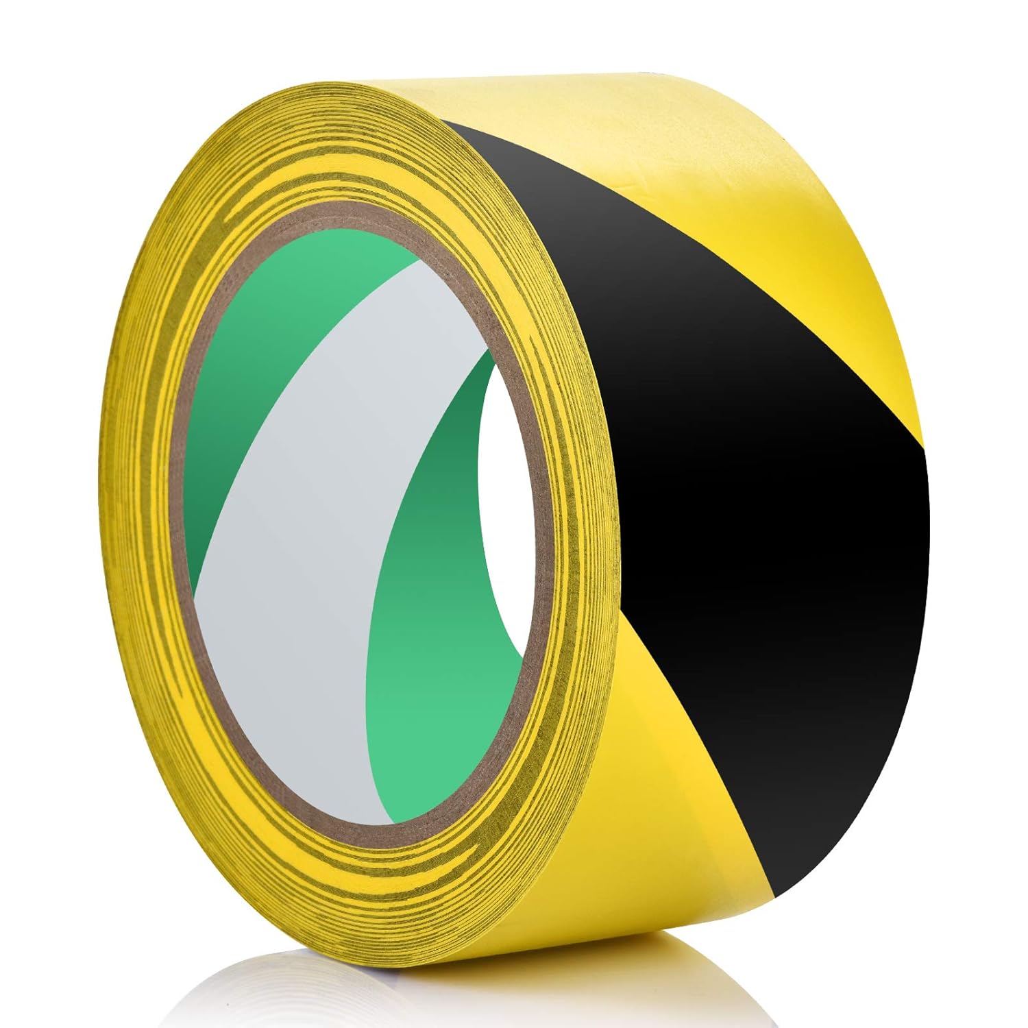 Black & Yellow Hazard Warning Safety Stripe Tape - High Visibility Barricade Adhesive Tape - Strong Adhesive Caution Duct Tape for Floors, Walls, Pipes and Equipment (2" X 36 Yds): Industrial & Scientific