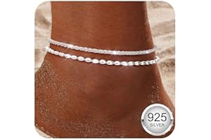 925 Sterling Silver Ankle Bracelets for Women Gold Silver Anklet Adjustable Women's Anklets Waterproof Dainty Layered Anklet 