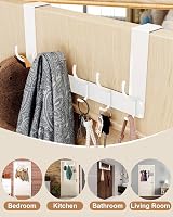 Victoper Over Door Hook Hanger 12 Hooks White Matte Assembly-Free view 6
