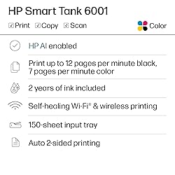 HP Smart Tank 6001 Wireless All-in-One Ink Tank