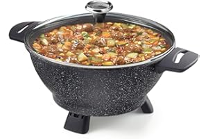 Starfrit The Rock Electric Multi Pot - 4.5L - Rock.Tec Non-Stick - Tempered Glass Lid - Variable Temperature Control