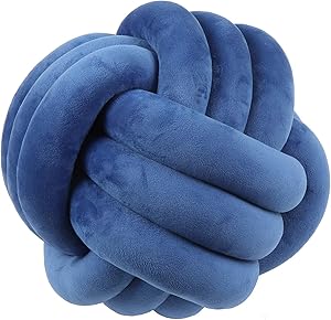 Cyprinus Carpio Knot Ball Pillow Household Throw Pillow Decoration (Classic Blue, 10.6 INCH)