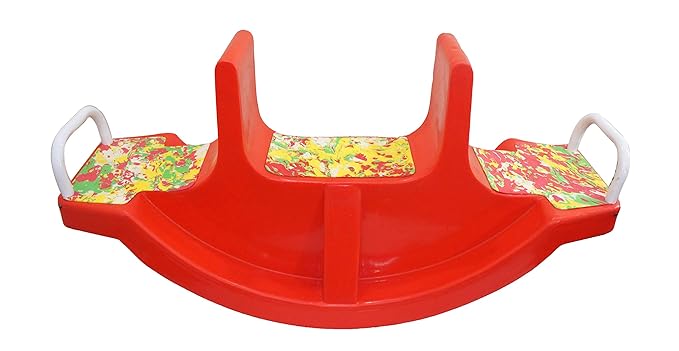 eHomeKart Playtool See Saw Rocker for Kids with Metal Backrest - Plastic 3-Way Boat Ride-on Toy - for Indoors and Outdoors - for Boys and Girls