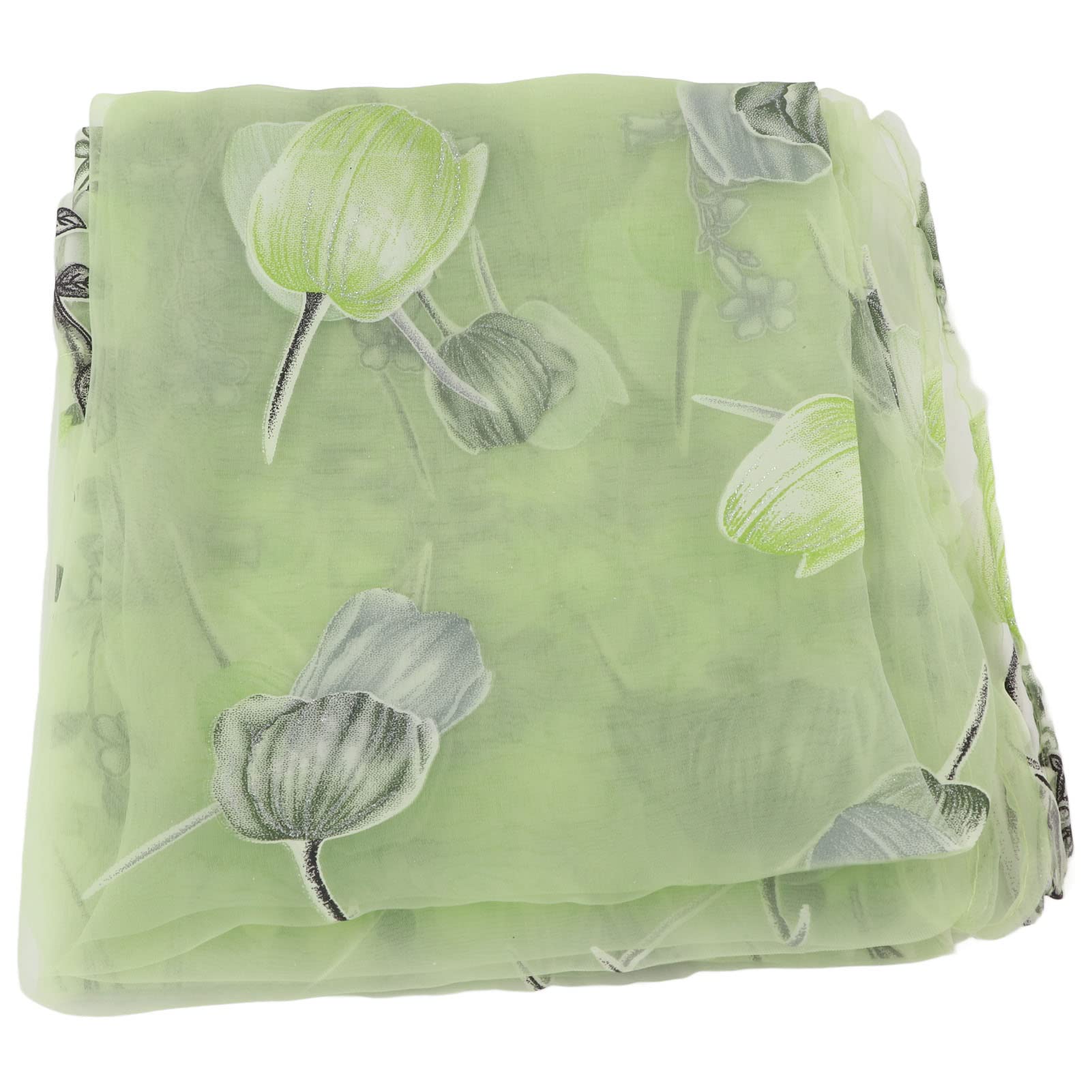 Colorful Tulips Floral Printing Tulle Voile Curtains Sheer Drape Balcony Door Room Dividers Scarf Valances Pastoral Decorative Window 100 * 200cm (Green)