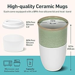 NOVA CERAMICS Travel Mug - Tea Tumbler– Microwave