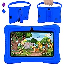 Tablette Enfants 7 Pouces Android 13 Tablette pour Enfant 5GB RAM 32GB ROM( TF 128GB) Contrôle Parental, GMS, WiFi, Bluetooth, Kids Tablette Tactile Éducative avec Kid-Proof Étui (Rose