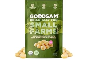 GoodSAM Organic Roasted Macadamia Nuts 1.5lb, Salted, Gluten Free, Non GMO, Vegan, Keto, Regenerative Farming, Direct Trade