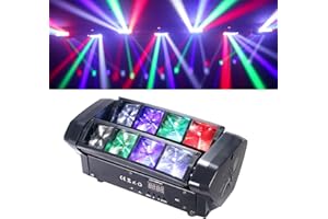 DJXFLI LED Mini Spider Moving Head Light 8x5W RGBW Sound Activated DMX-512 Control Stage Light