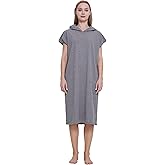 HiddenValor Womens Surf Beach Poncho, Loose Knit Cotton Hooded Changing Cover Up Robe