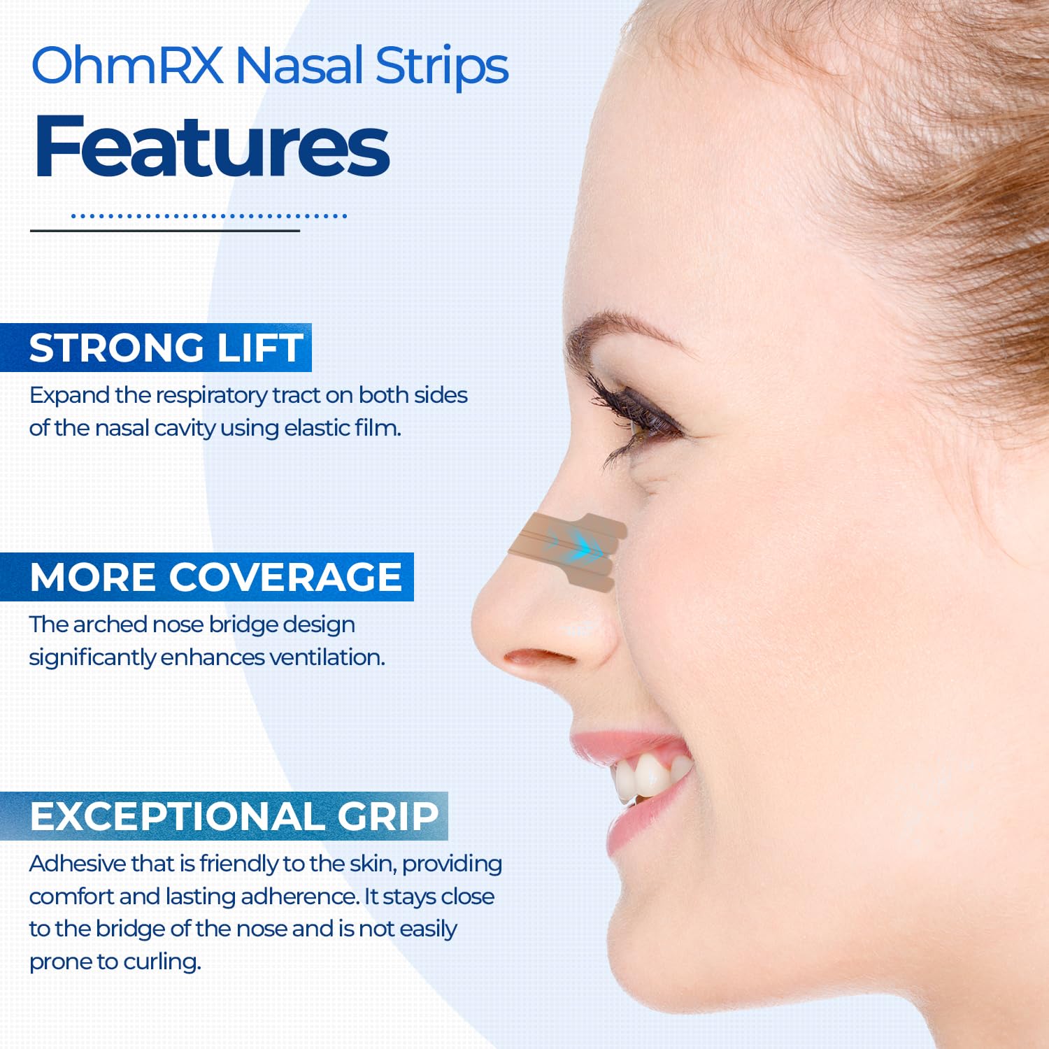 OhmRx Silence Breathe Nose Strips 90 Strips Advanced Nasal Strip for
