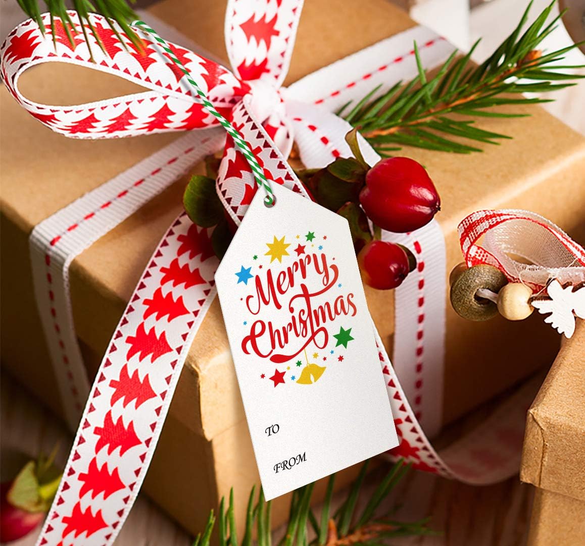 Amazon Co Jp Jollylife クリスマスタグデコレーション 210個 クリスマスギフト プレゼントラベル ホリデーパーティー用品 ホーム キッチン