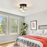 Rayofly 3-Light Modern Crystal Chandeliers Black Semi Flush Ceiling Light view 8
