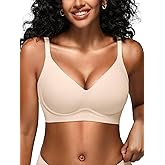 Jelly Bras for Women - S-2XL Seamless Wireless Padded Bralette with Support, Comfy Everyday T-Shirt Bra No Underwire