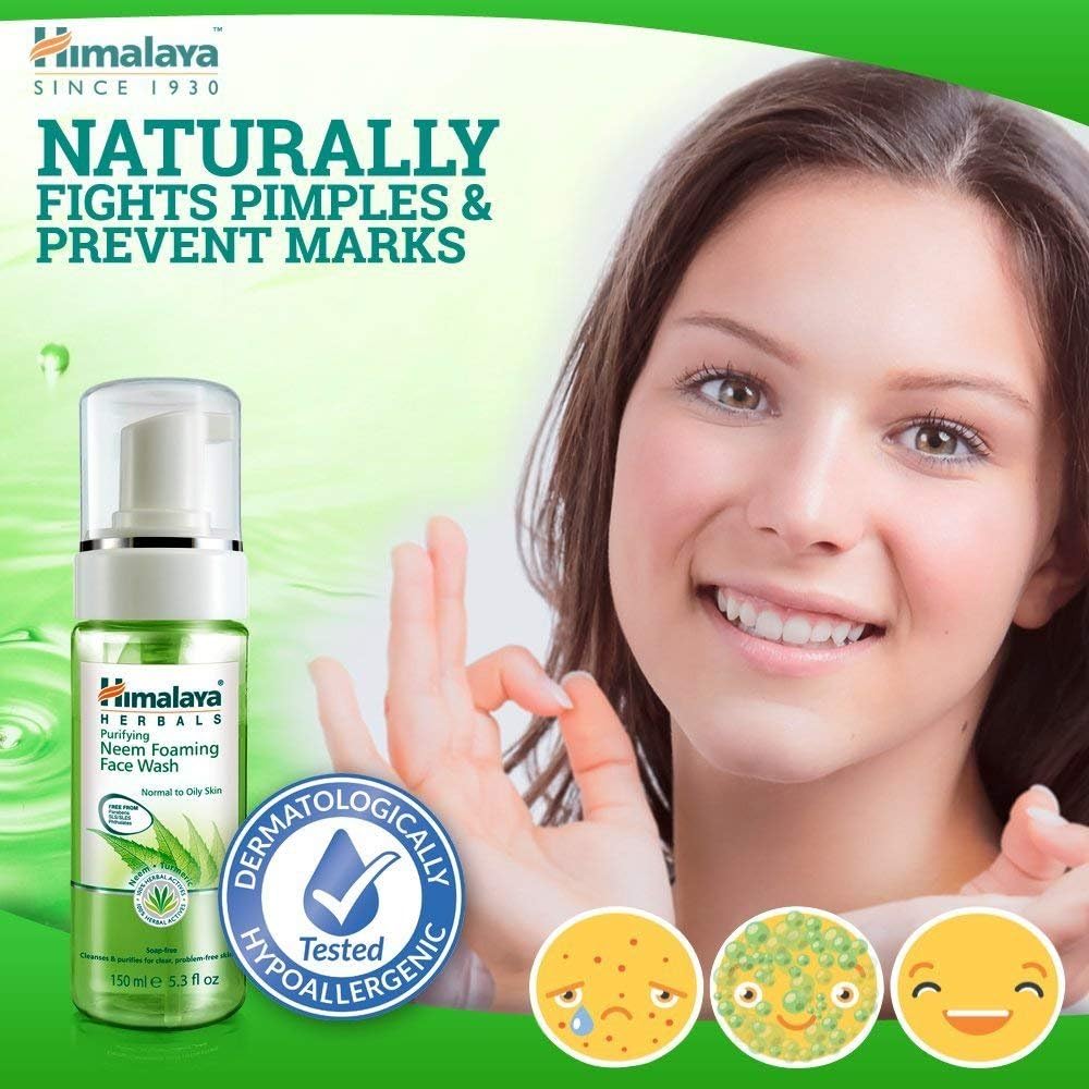 Himalaya Herbals Purifying Neem Foaming Face Wash ,Soap-free formulation For all skin types -150ml (Pack of 2) - Image 3