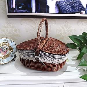 Cesta de almacenamiento Almacenamiento hierba de la cesta de mimbre