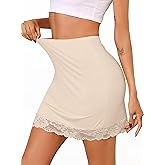 Sopesil Women's Half Slip Underskirt Slip Skirt with Lace Trim Half Slip for Under Dress Above Knee