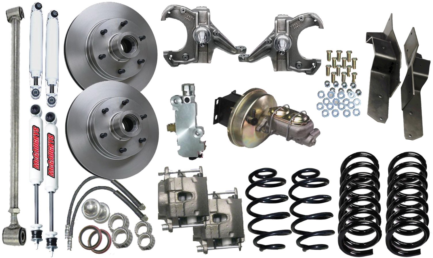 McGaughys Chevy C10 1967-70 3.5/5 Lowering 6 Lug Power Disc Brake Kit 9" Bst