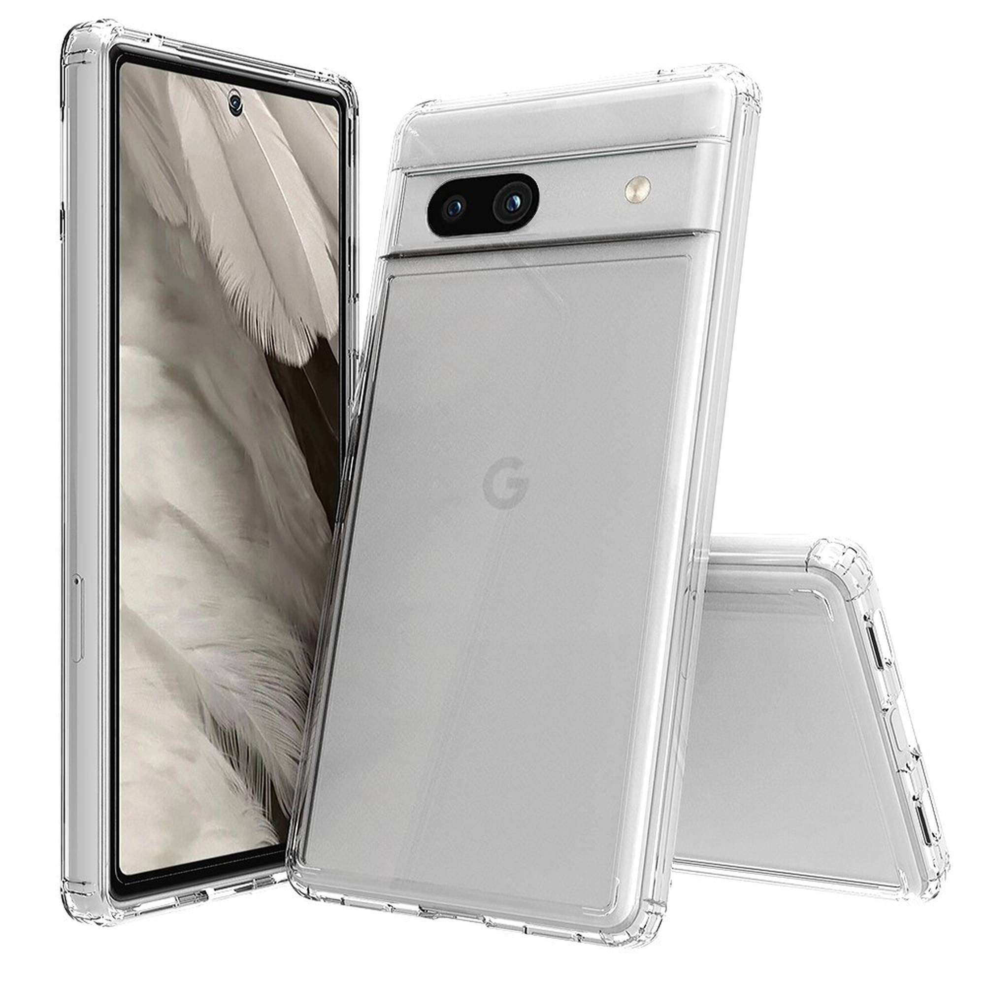 JT Berlin Pankow-Clear Protective Case for Google Pixel 7a Transparent (Wireless Charging Compatible, Shock-Absorbing TPU Frame, Scratch-Resistant Acrylic Glass Back, Anti-Fingerprint)