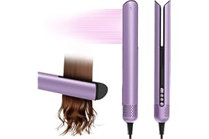 JELLYFISH Hair Dryer Air Straightener Non-Movable Clamp Flat Iron No Heated Plates No Damage No Hand-Feeding Automatic Draws Hair Straighteners 2 in 1 Dry & Straight Styling Blower Tool for Women 1A to 2A Hair