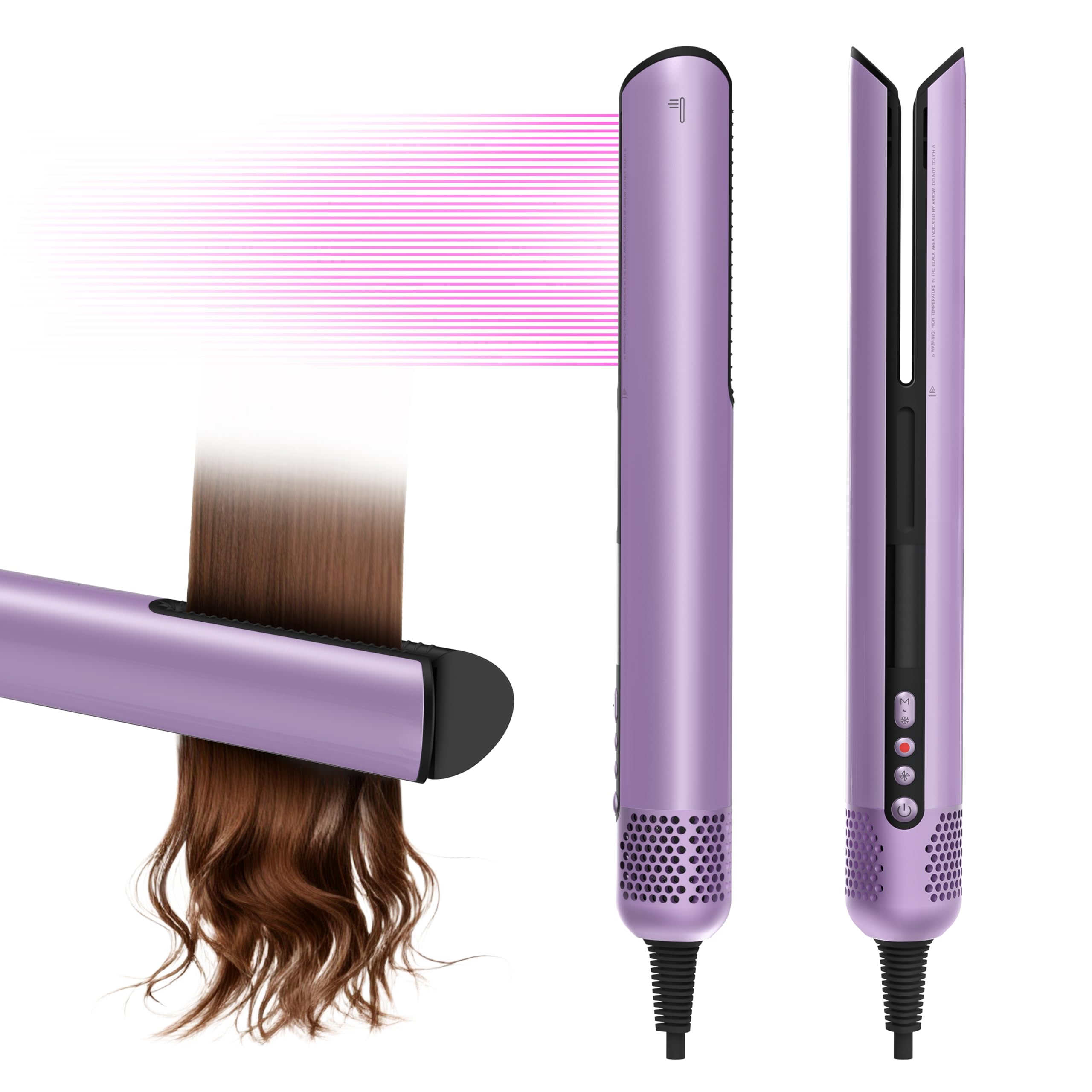 Photo 1 of Hair Dryer Air Straightener Non-Movable Clamp Flat Iron No Heated Plates No Damage No Hand-Feeding Automatic Draws Hair Straighteners 2 in 1 Dry & Straight Styling Blower Tool for Women 1A to 2A Hair