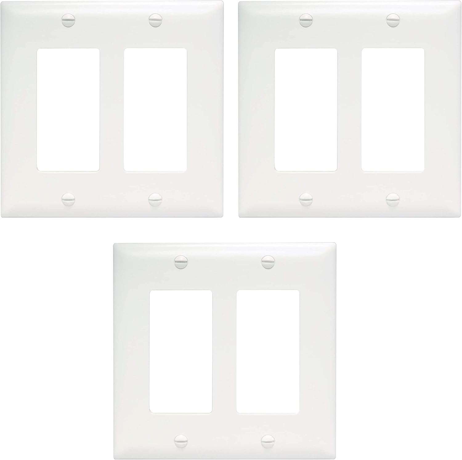 Legrand - Pass & Seymour TP262W Trade Master Wall Plate 2 Gang 2 Decorator, White, SMALL - Electrical Distribution Wall Plates - 