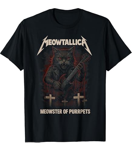 Amazon.com: Meowtallica Master Of Kittens T Shirt Funny Gift T