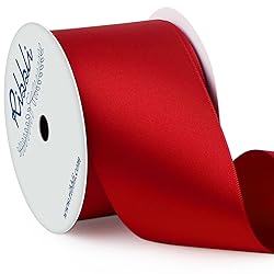 Ribbli Red Double Faced Satin Ribbon, 2” x