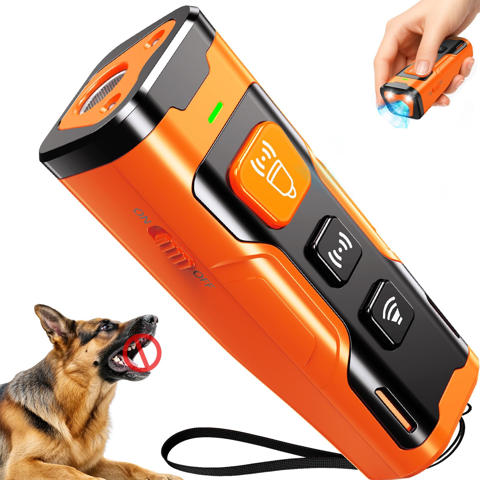 Photo 1 of QVNNVQ Dog Bark Deterrent Devices, Ultrasonic Anti Barking Device for Dogs, Stopping Own or Neighbor's Dog Barking,Portable Dog Training Device, Safe & Effective for Indoor & Outdoor Use, Orange