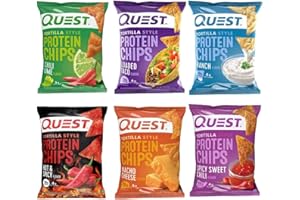 GENERIC Quest Nutrition Tortilla Style Protein Chips, Variety, Baked, High Protein, Low Carb, Gluten Free, 1.1 Ounce (6 Pack)