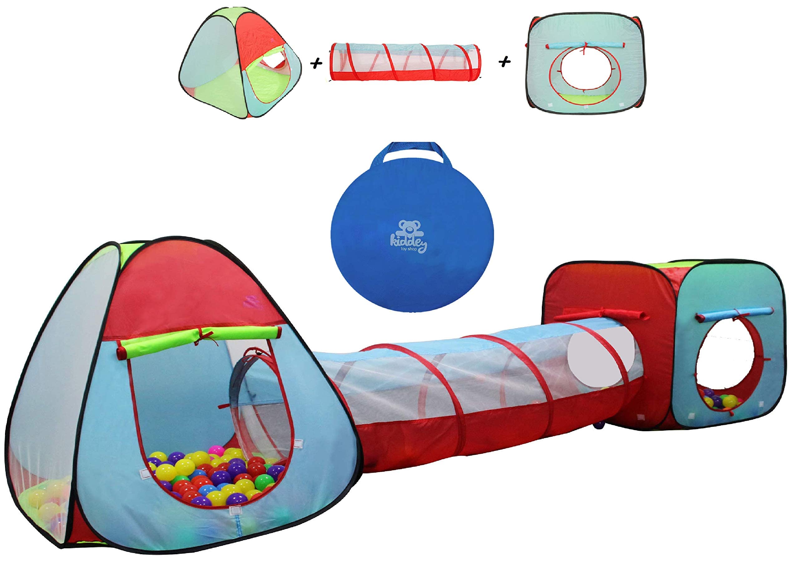Kiddey Children's Play Tent with Tunnel (3-Piece Set) – Indoor