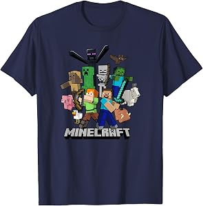 Minecraft Heroes & Enemies Group Shot T-Shirt