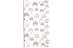 HNHUAMING Baby Diaper Changing Pad Cover Cradle Mattress Sheets, Infant Stretchy Fabric Changing Table Cover Changing Mat Cover Baby Nursery Diaper Changing Pad Sheets (Rainbow World)